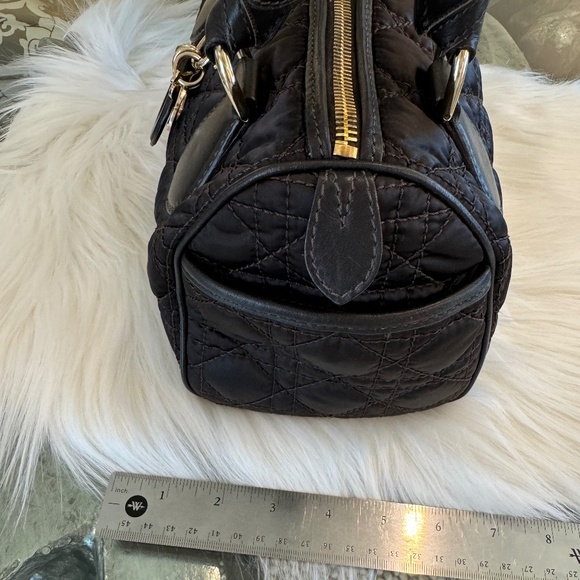 Darling Dior Satin Mini Handbag - Quilted in Brown with Gold Hardware - Picture 7 of 14